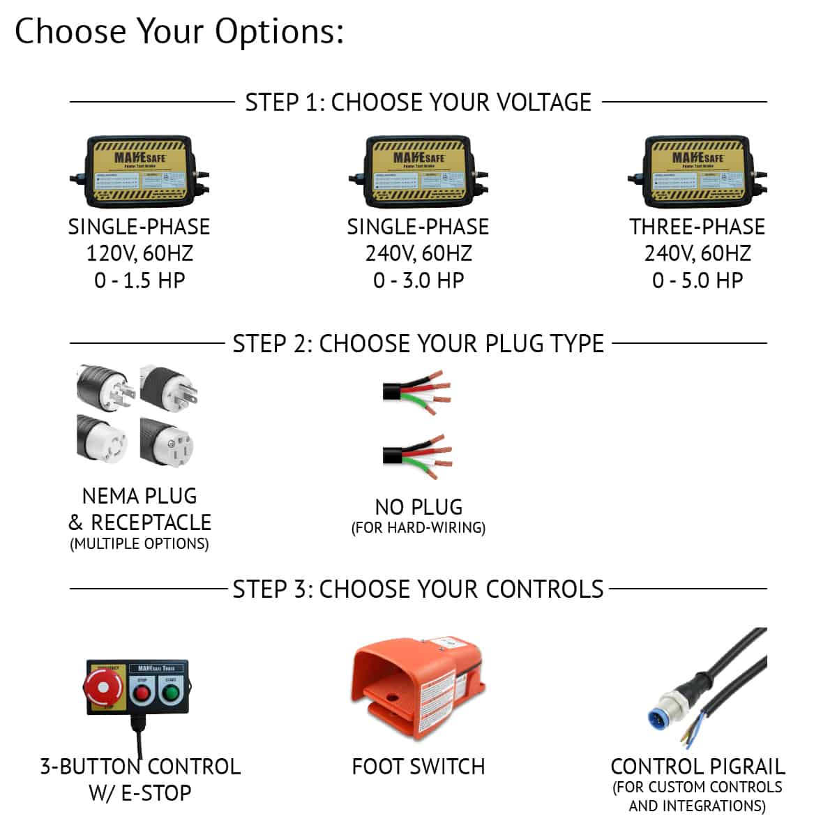 MAKESafe Power Brake Tool options