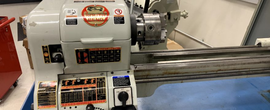 MAKESafe Power Tool Brake, e-stop, and power outage protection installed on lathe at Rockefeller University