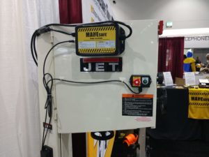 MAKESafe Power Tool Brake, e-stop, and power outage protection installed on 15 inch JET band saw
