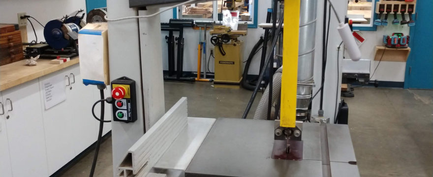 MAKESafe Power Tool Brake, e-stop, and power outage protection installed on 14 inch laguna band saw