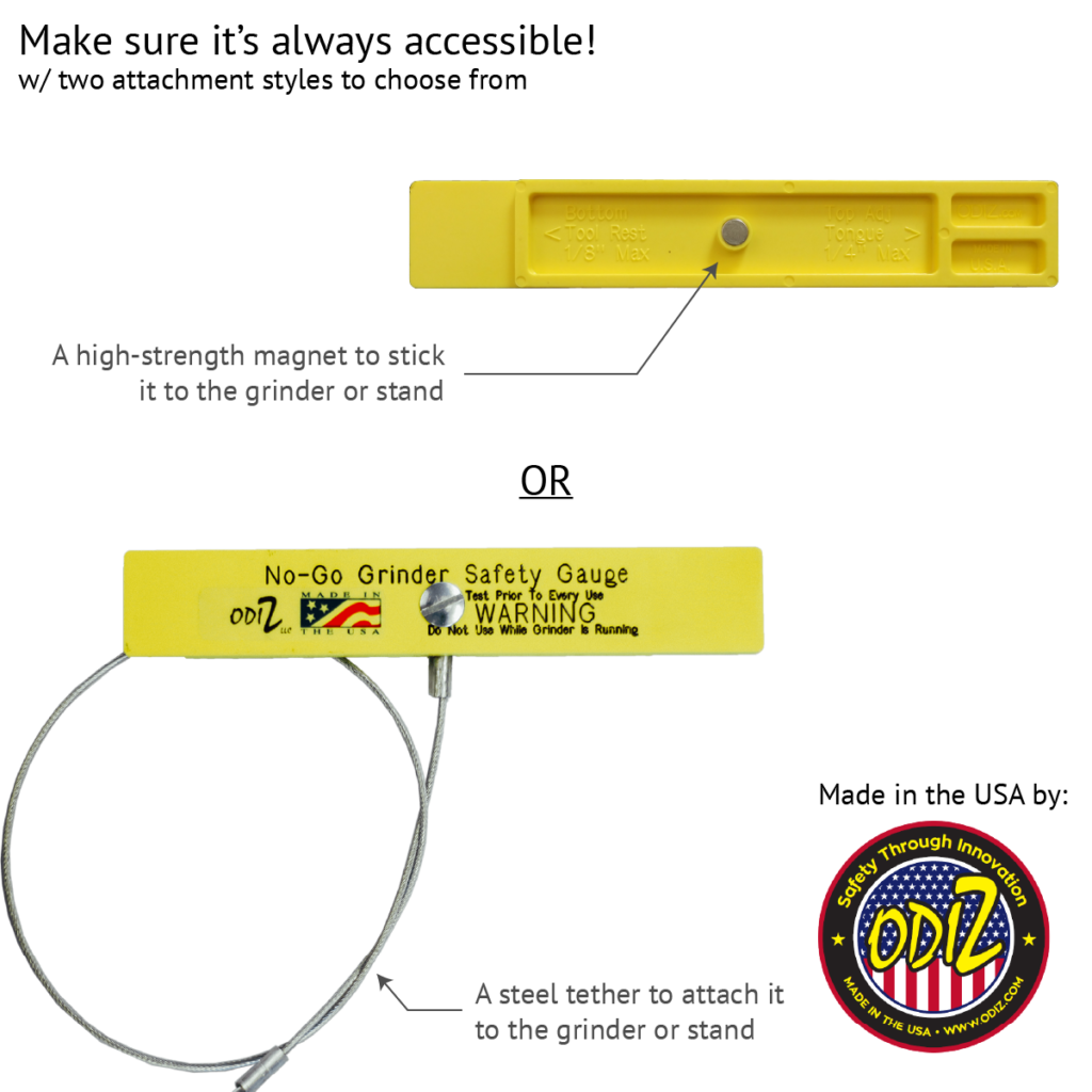 NOGO™ BENCH GRINDER SAFETY GAUGE MAKESafe Tools