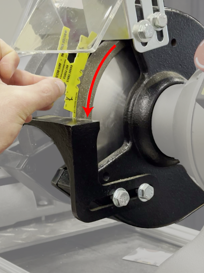 Bench grinder safety gauge, how to use