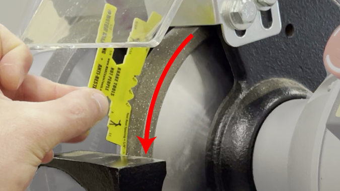 Bench grinder safety gauge, how to use