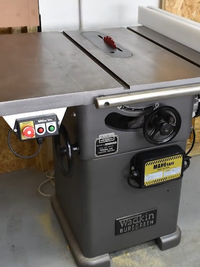 Wadkin Bursgreen AGS 10" Table Saw with MAKESafe Power Tool Brake (Photo by Woodshop Junkies)